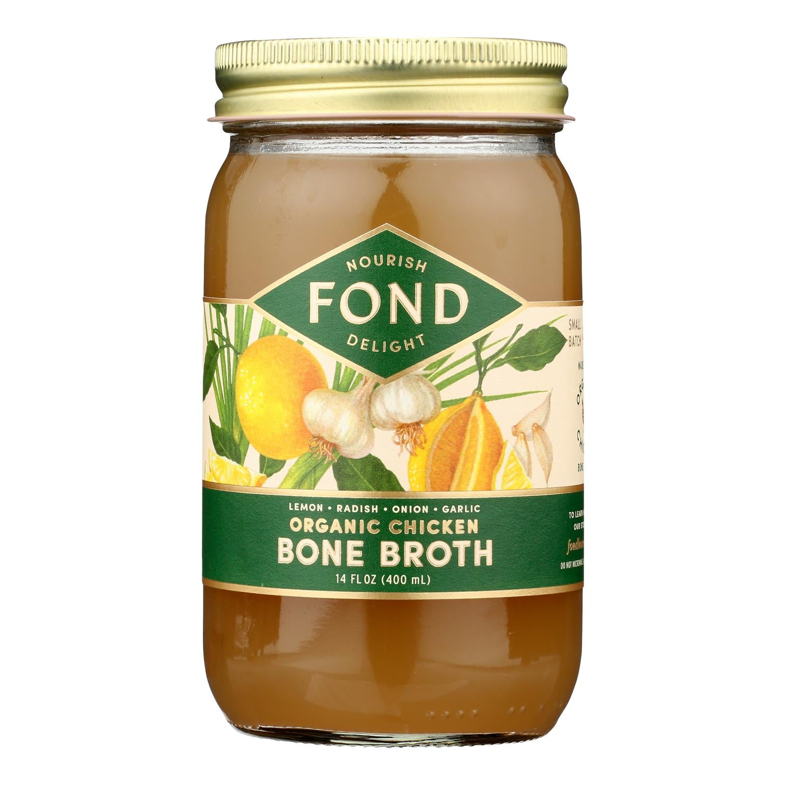 Fond Bone Broth - Bne Brth Sprng Cln Lm - Case of 4-14 Fluid Ounce