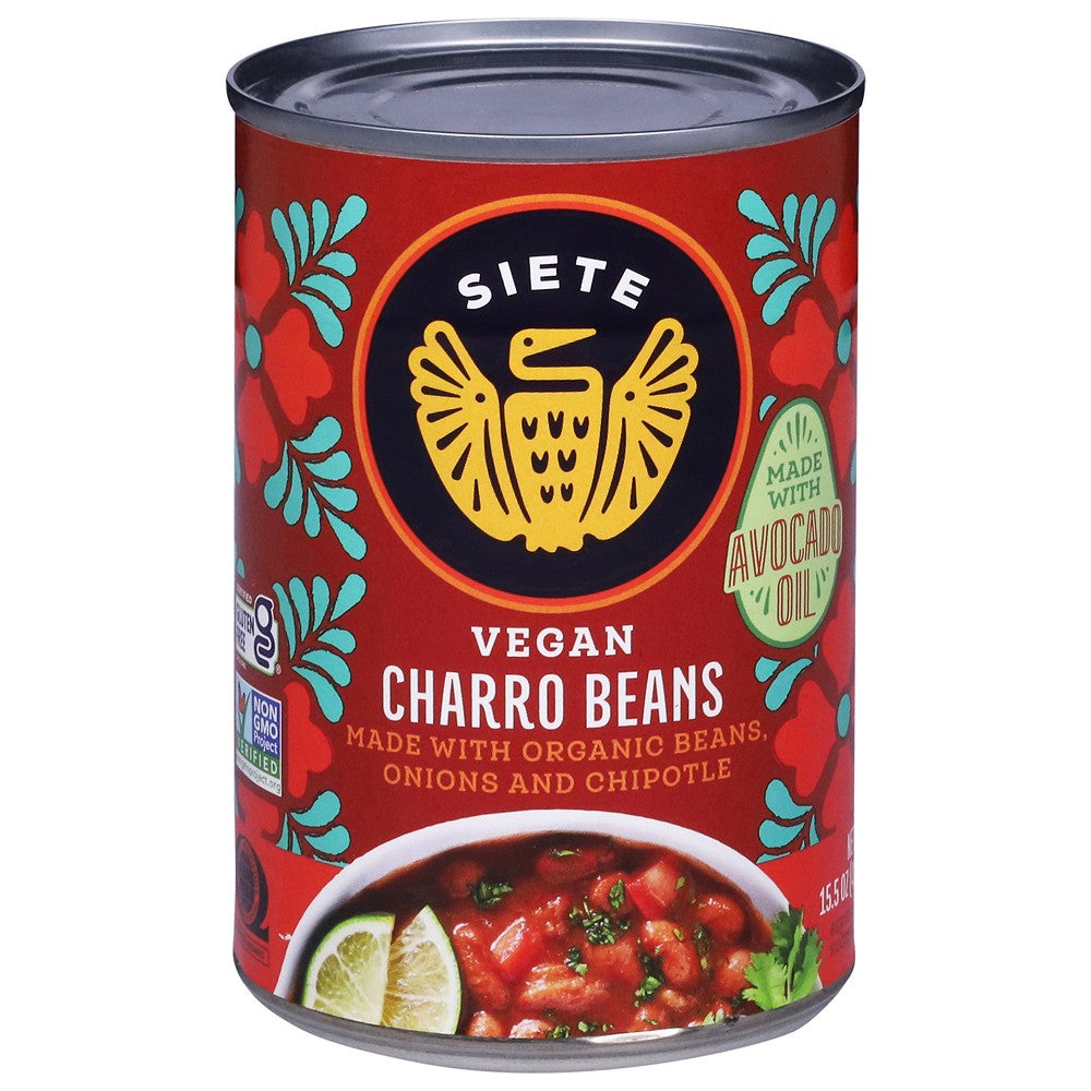 Siete - Beans Og3 Charro Refried - Case of 12-15.5 OZ