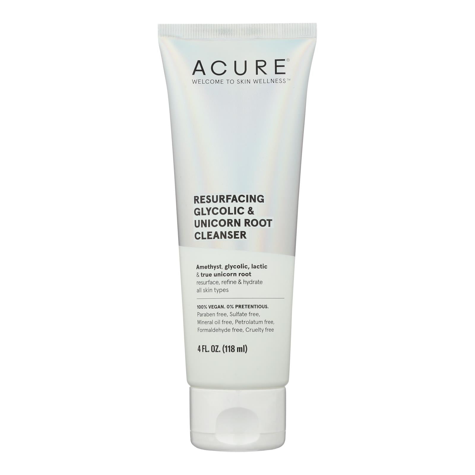 Acure - Cleanser Resfcng Gylc Unicrn - 1 Each-4 Fluid Ounce