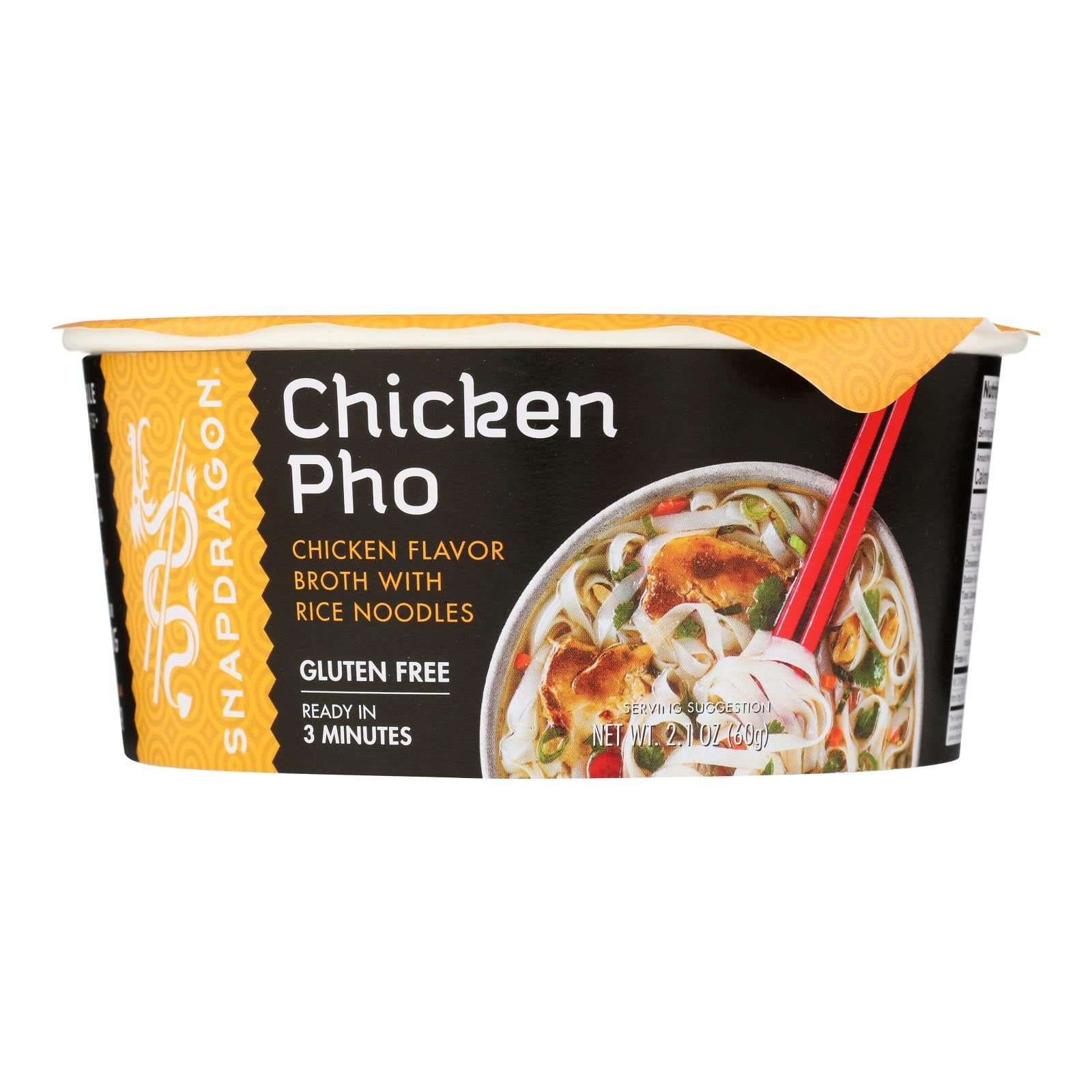 Snapdragon Foods - Bowl Chicken Pho - Case of 6-2.1 Ounce