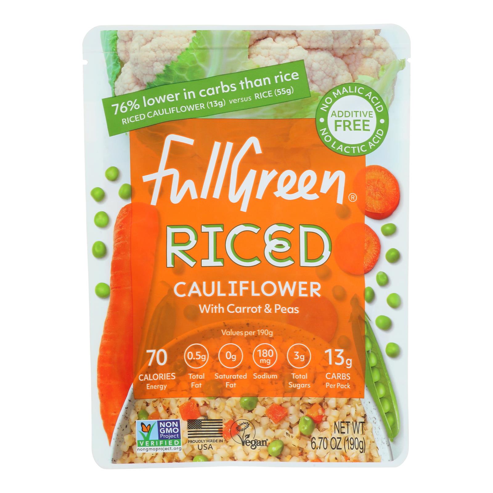 Fullgreen - Rice Clflwr Carrot Peas - Case of 6-6.7 Ounce