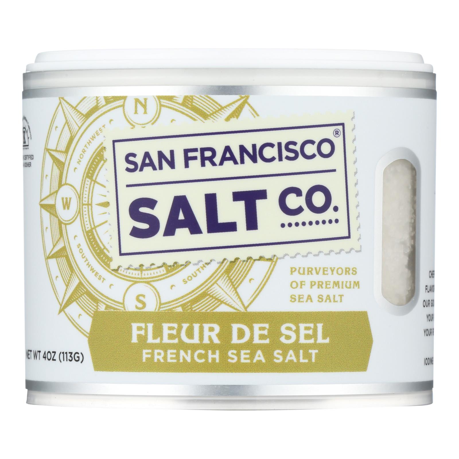 San Francisco Salt Co. Fleur De Sel French Sea Salt - Case of 6 - 4 Ounce