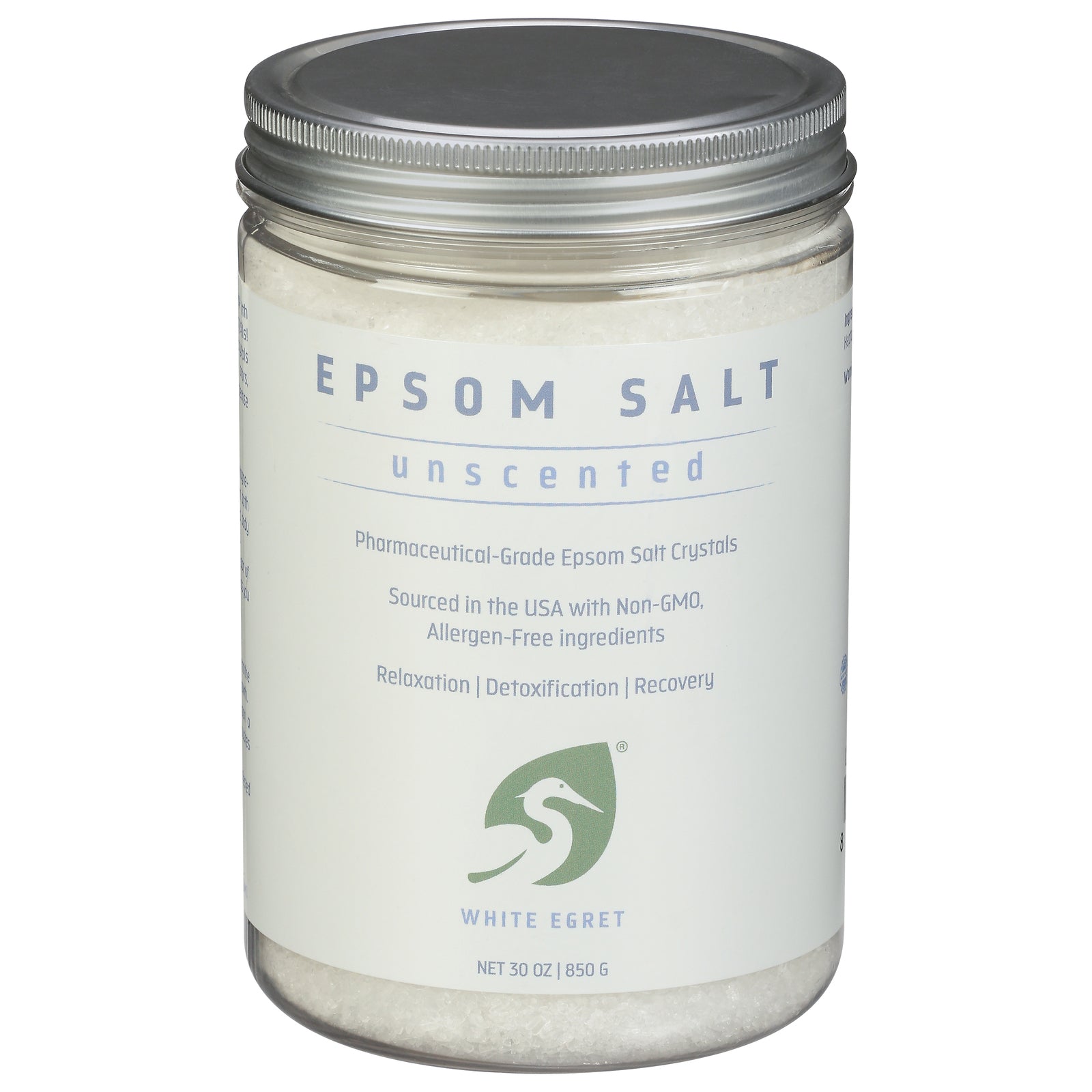White Egret - Epsom Salt Unscented - 1 Each - 30 OZ