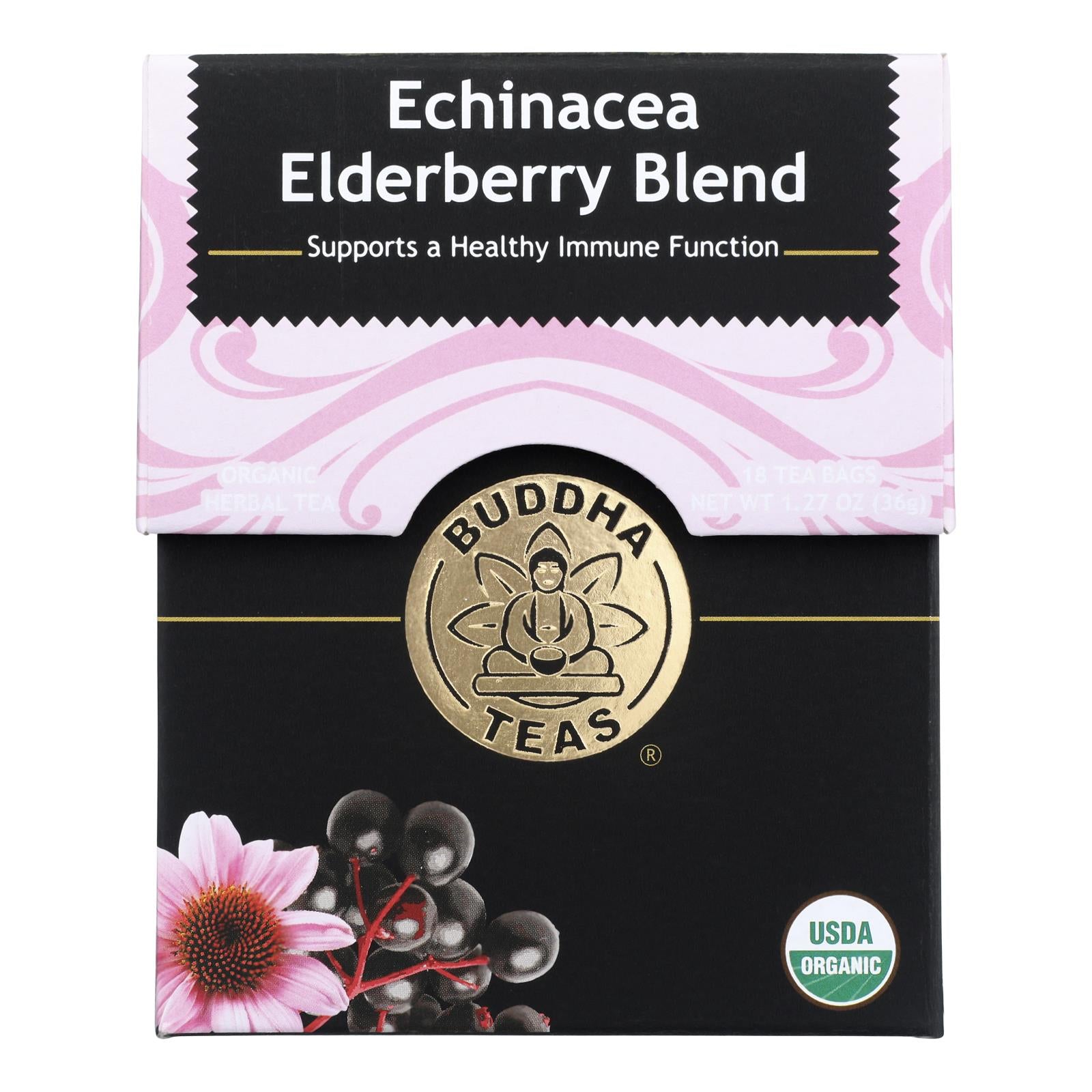 Buddha Teas - Tea Echin Elbry Blend - Case of 6-18 Count
