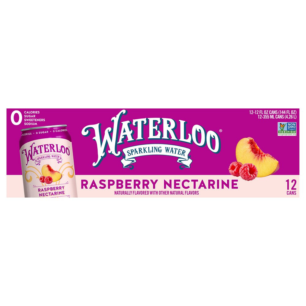Waterloo - Spk Water Rasp Nectarine - Case of 2-12/12 FZ