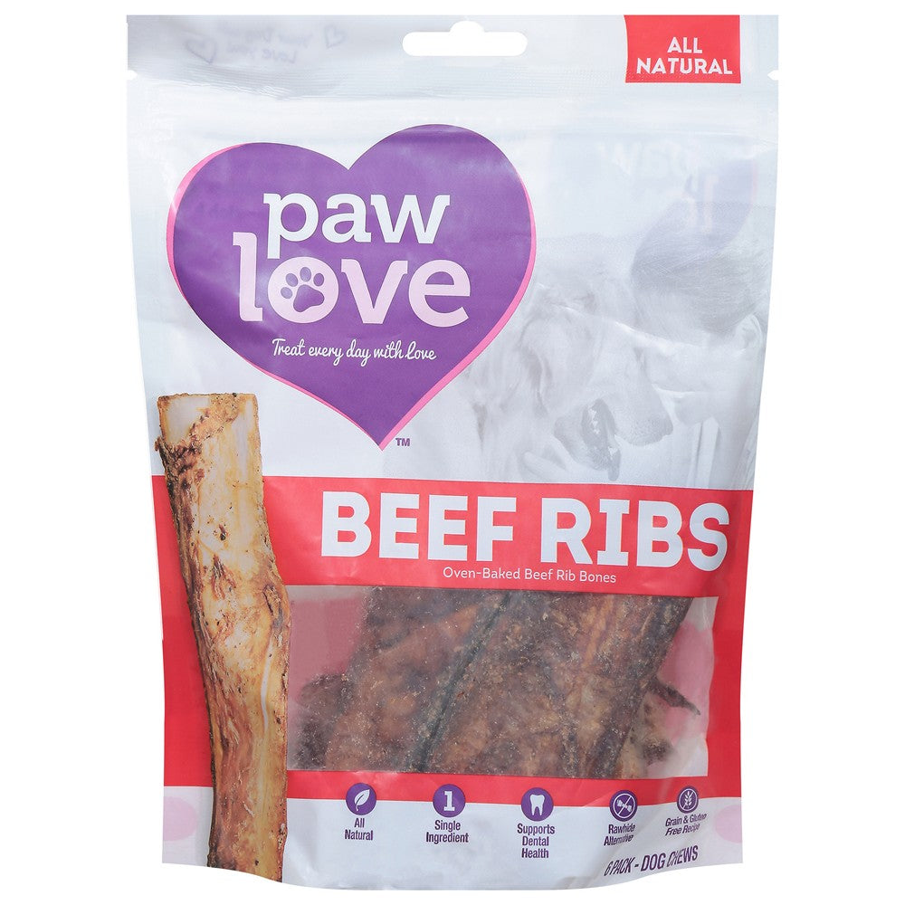 Paw Love - Bone Oven Baked Beef Ribs - Case of 6-6 CT