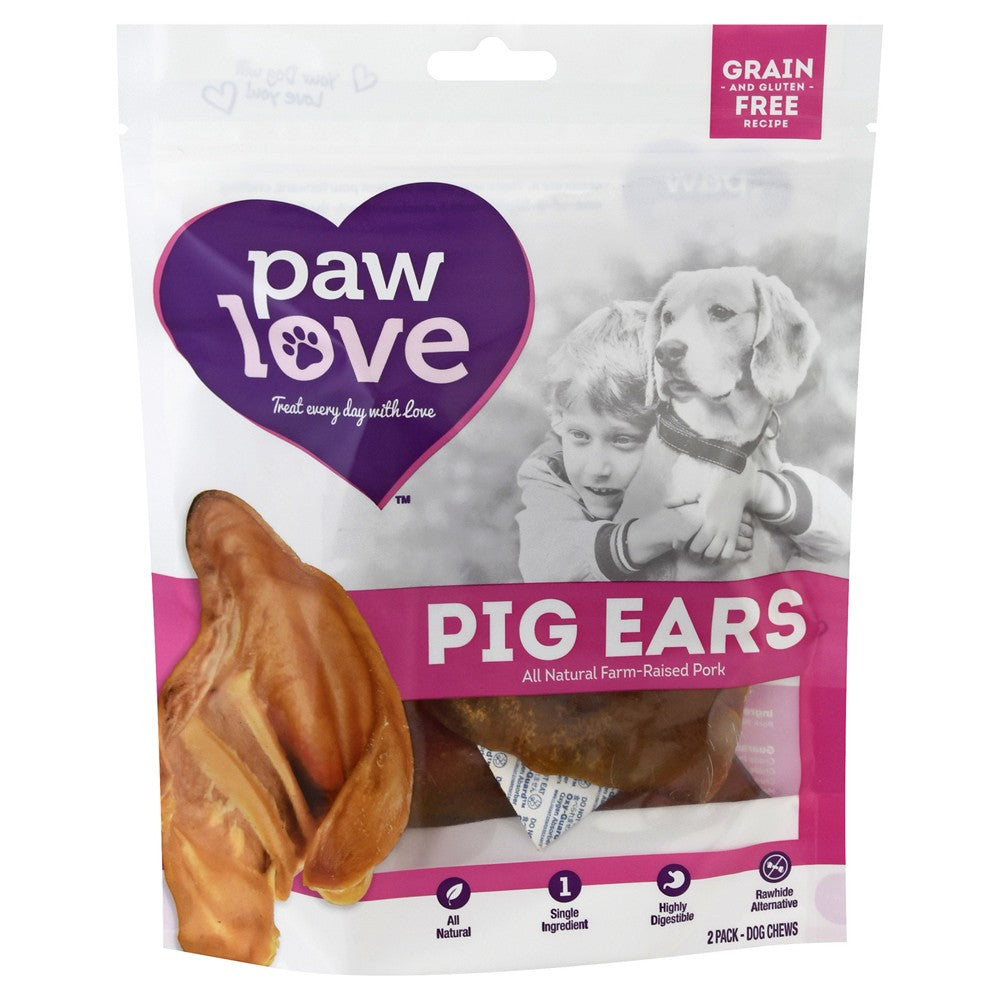 Paw Love - Dog Treat Pig Ears - Case of 6-2 CT