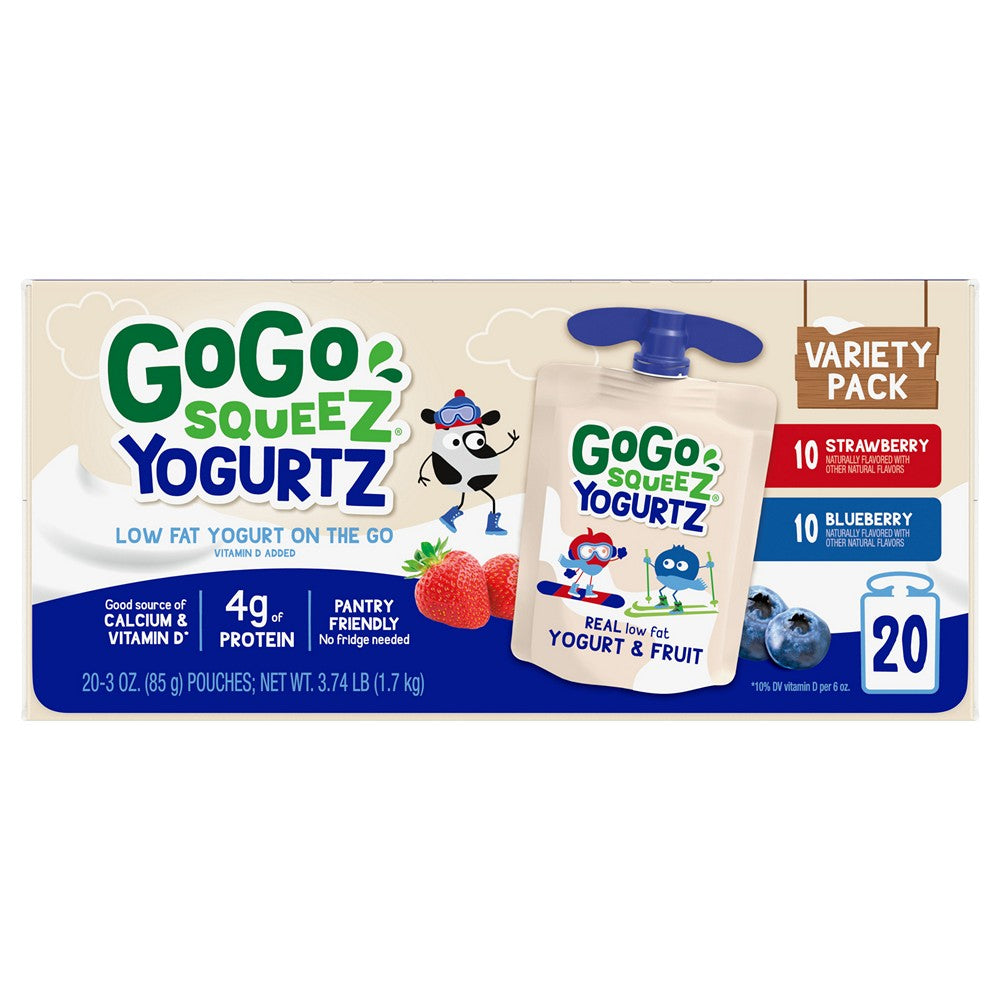 Gogo Squeez - Gogo Ygrts Straw Blu Bry - Case of 1-20 CT