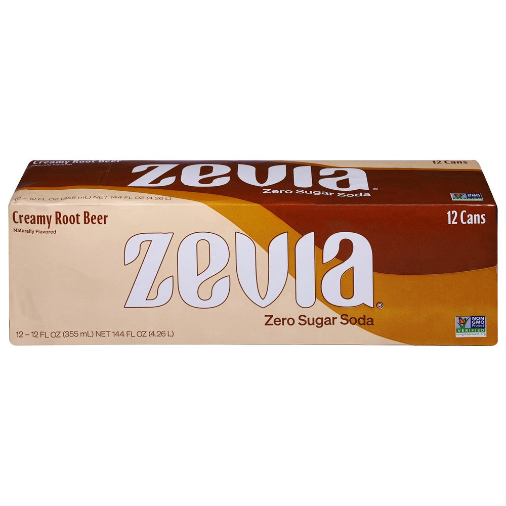 Zevia - Soda Creamy Root Beer - Case of 2-12/12 FZ