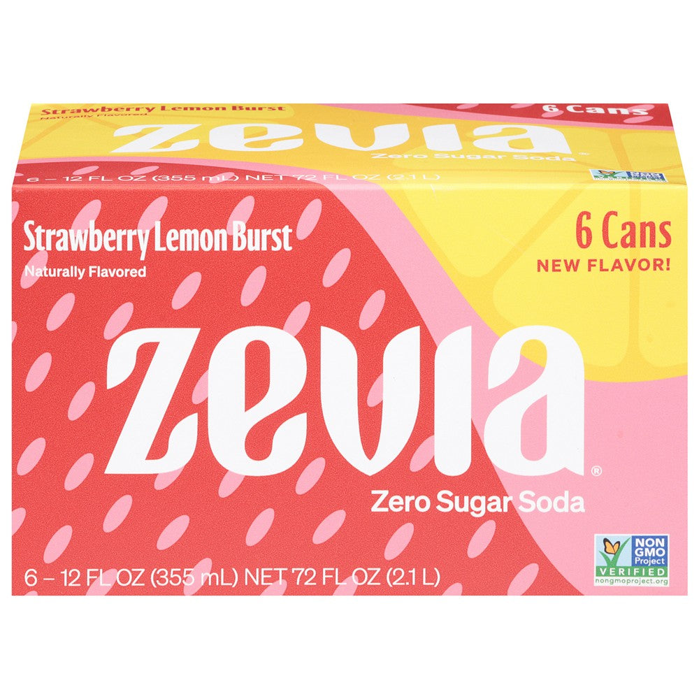 Zevia - Soda Strawbry Lemon Burst - Case of 4-6/12 FZ
