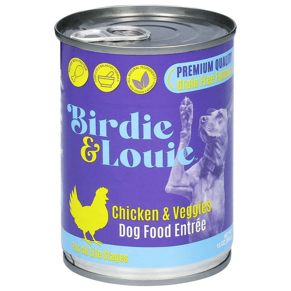 Birdie & Louie - Dog Food Chicken Veggies - Case of 12-13 OZ