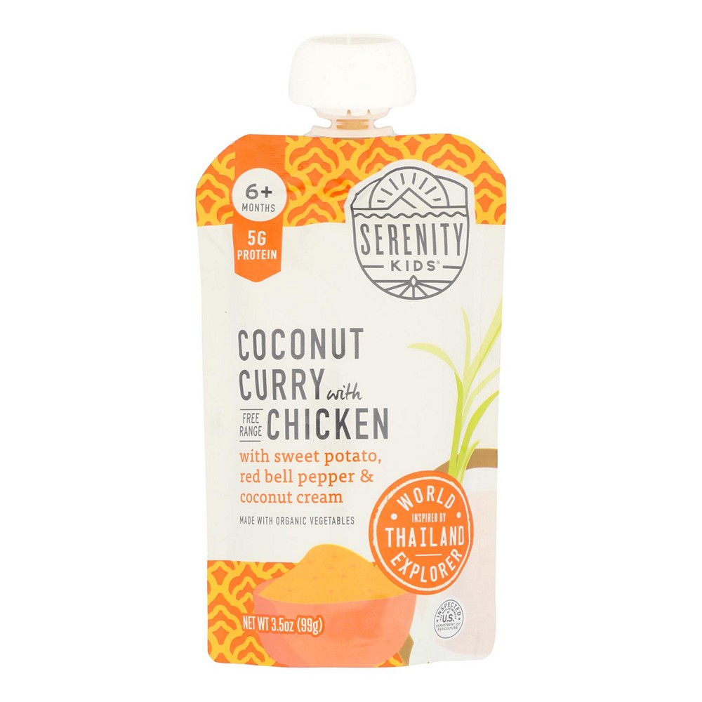 Serenity Kids - Pouch Chk Cnut Curry - Case of 6-3.5 OZ