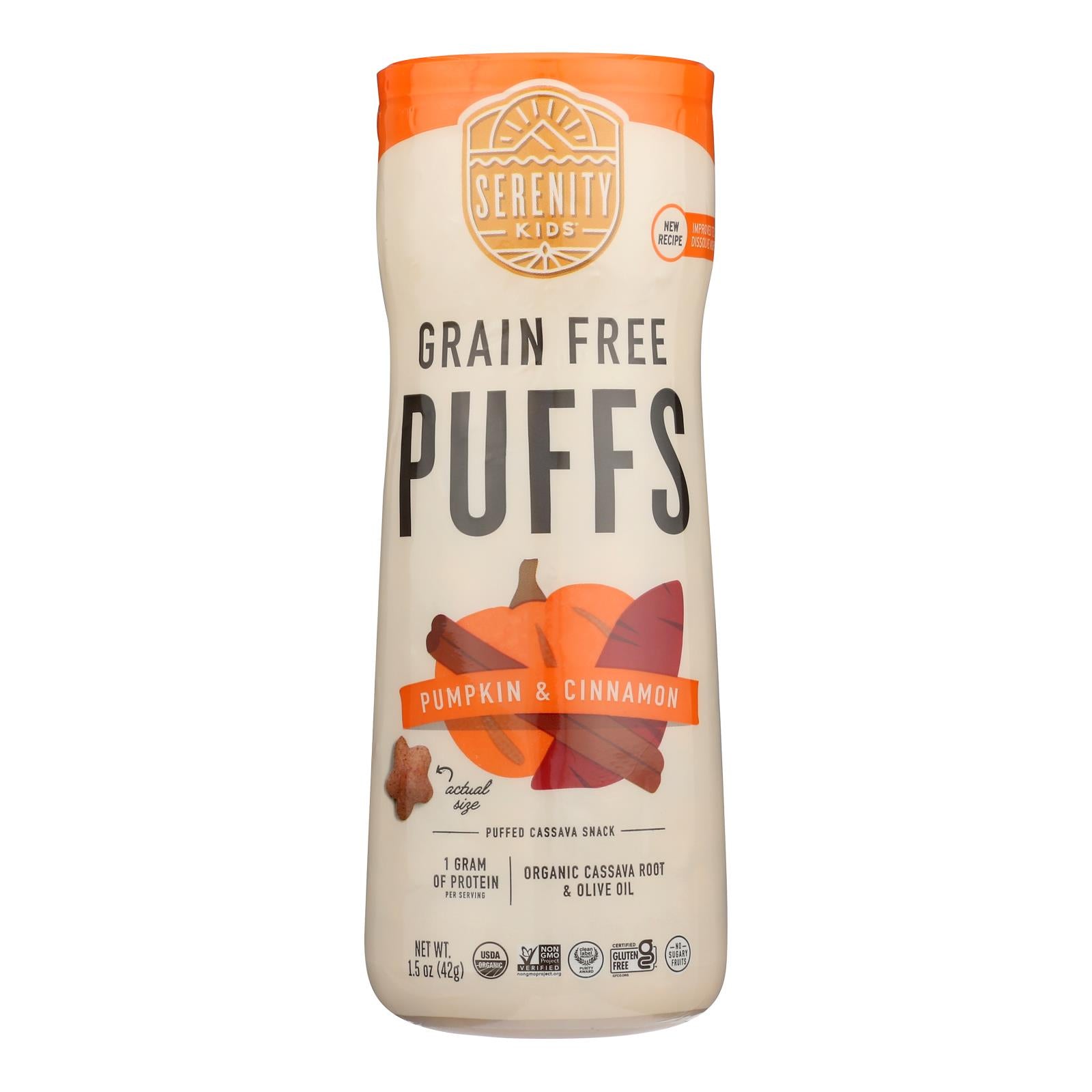 Serenity Kids - Puffs Pumpkin Cinnamon - Case of 6-1.5 Ounce