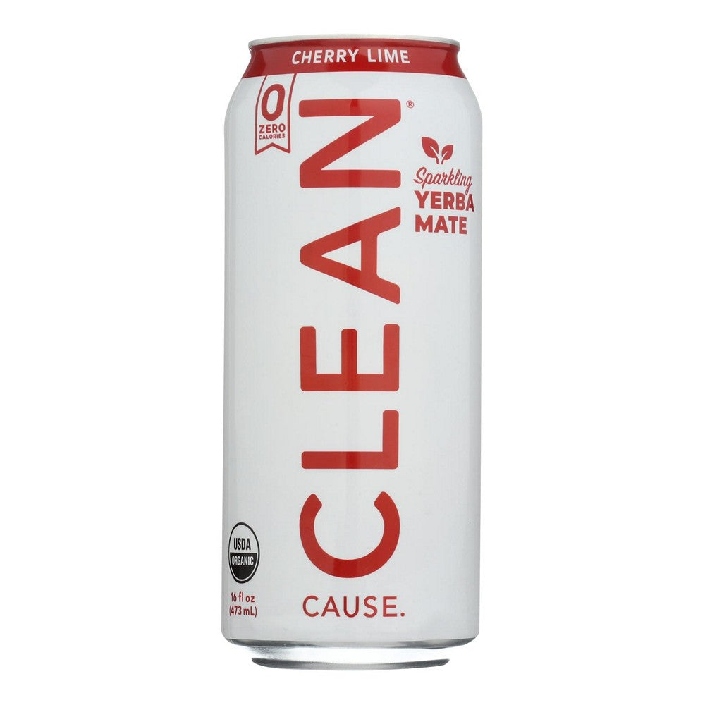Clean Cause - Yrba Sparkling Cherry Lime - Case of 12-16 FZ