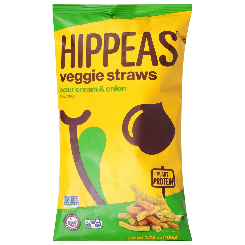 Hippeas - Veg Straw Sour Crm Onions - Case of 12-3.75 OZ