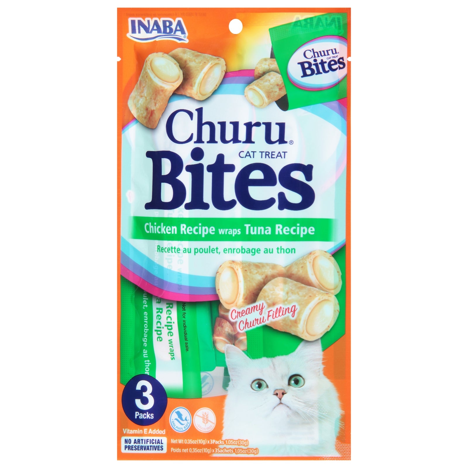 Inaba - Cat Treat Churu Chicken Tuna - Case of 8-1.05 OZ