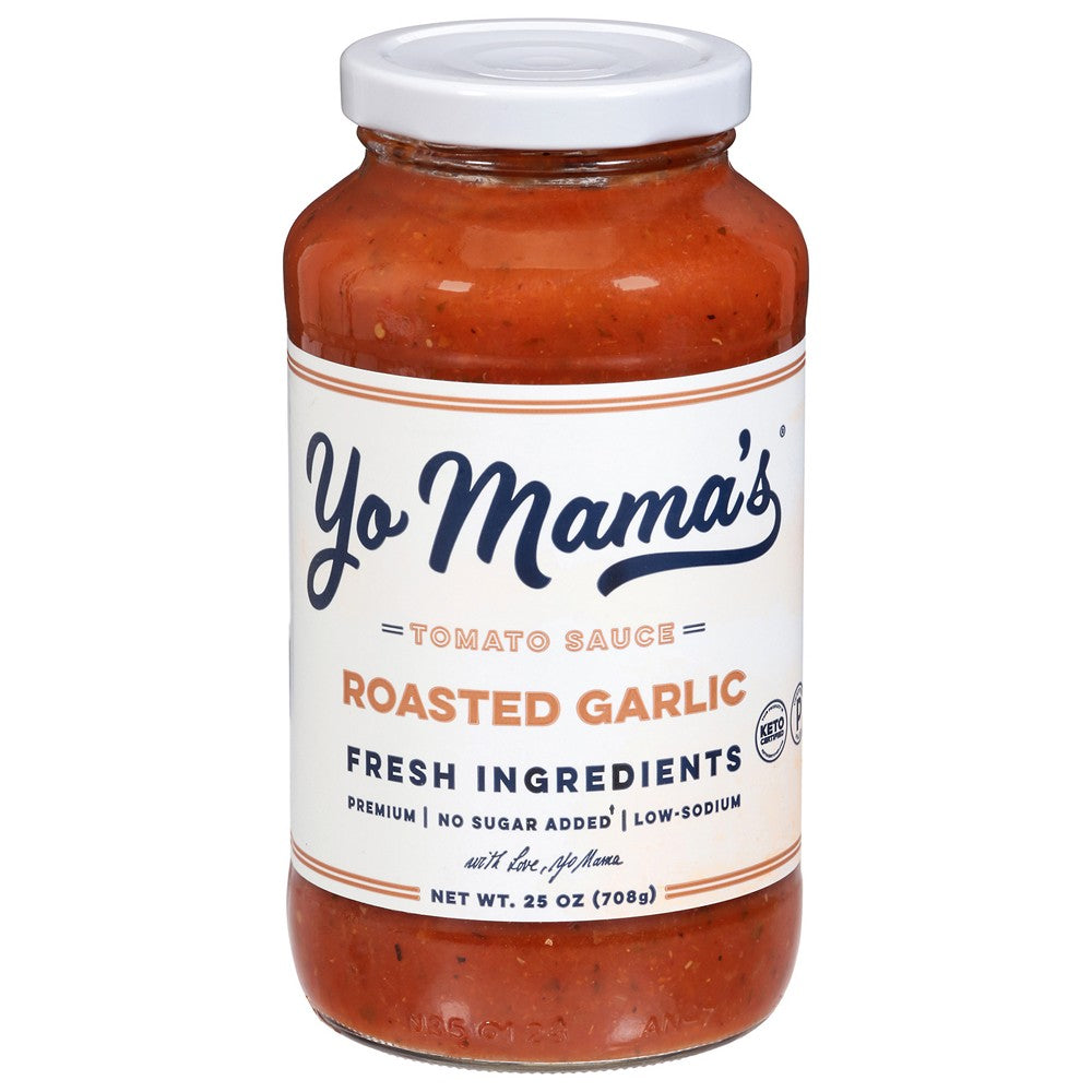 Yo Mama's Foods - Pasta Sauce Roasted Garlic - Case of 6-25 OZ