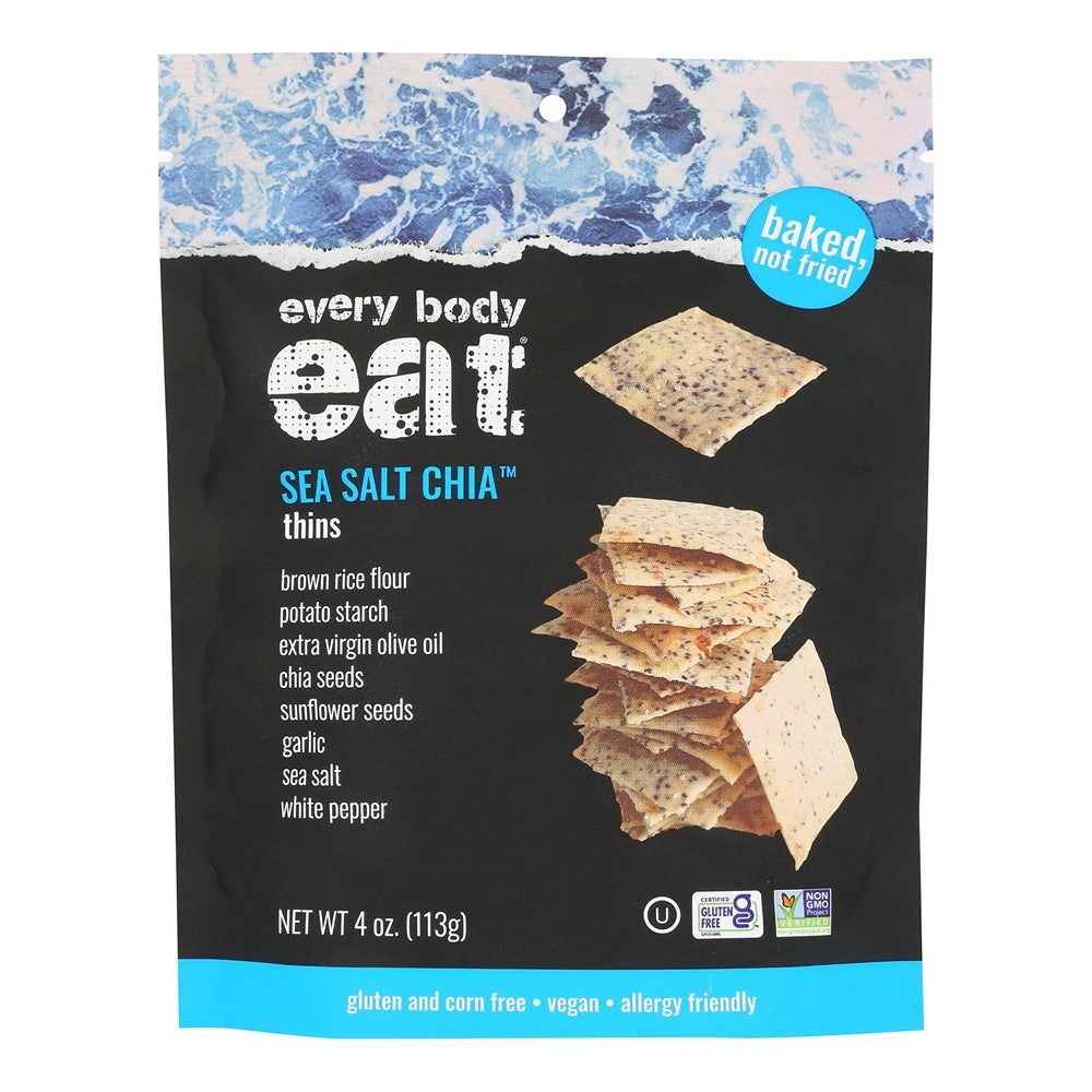 Every Body Eat - Snack Thins Sea Salt Chia - Case of 6-4 OZ