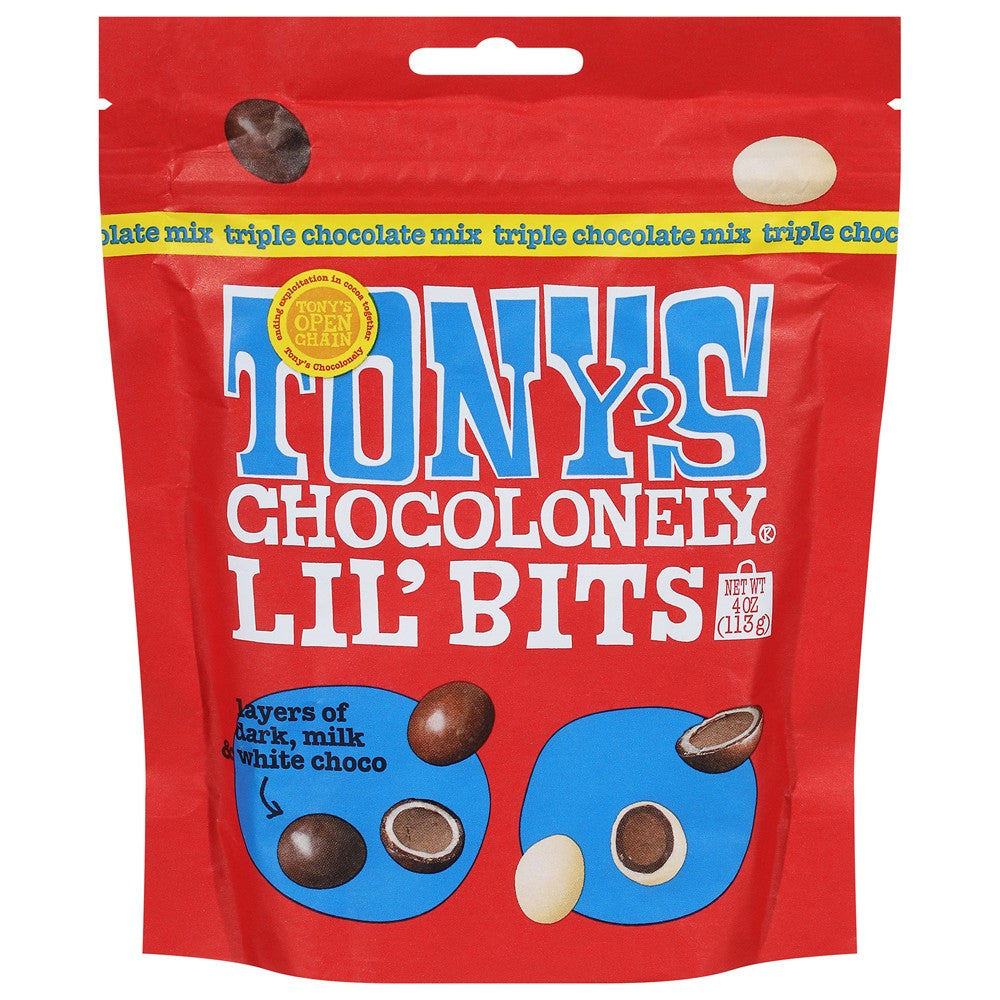 Tony's Chocolonely - Lil Bits Triple Chocolate - Case of 8 - 4 Ounce Bags
