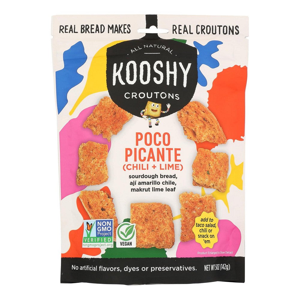 Kooshy Croutons - Poco Picante Croutons - Case of 6-5 Ounces