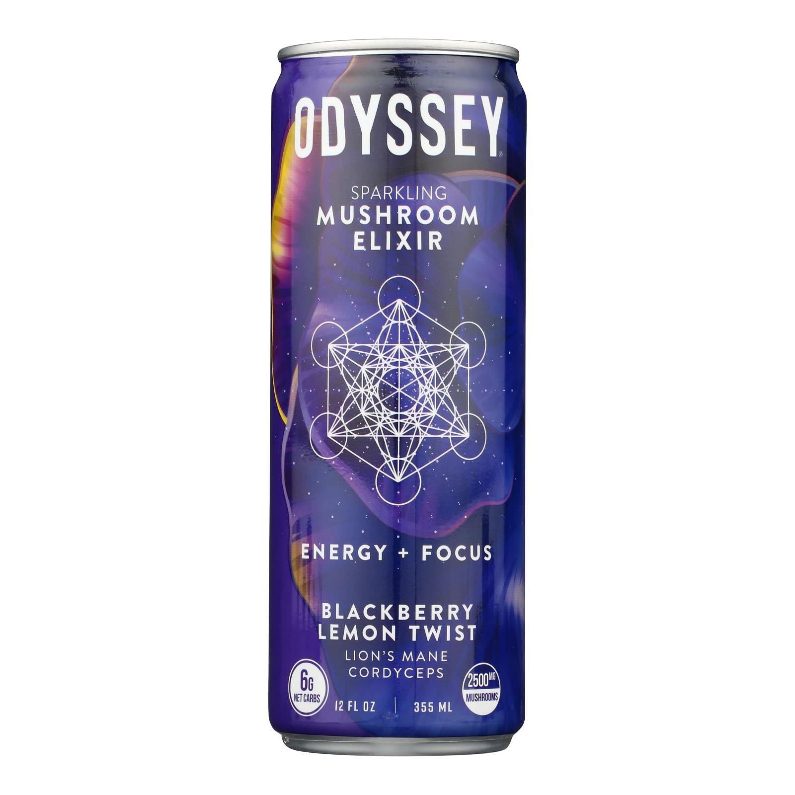 Odyssey - Sparkling Energy Blkbry Lemon - Case of 12-12 Fluid Ounce