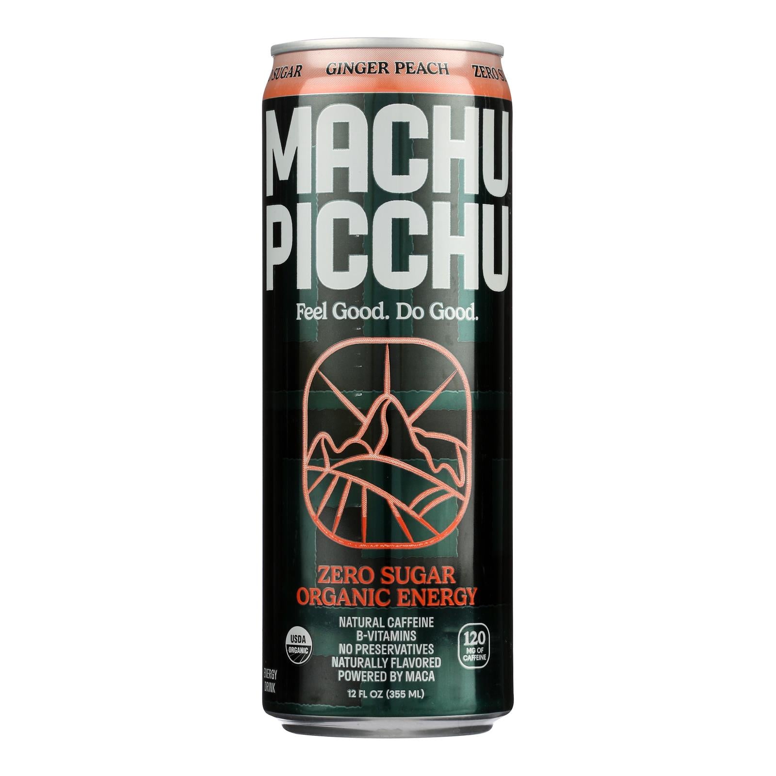 Machu Picchu - Energy Drink Ginger Peach - Case of 12-12 Fluid Ounce