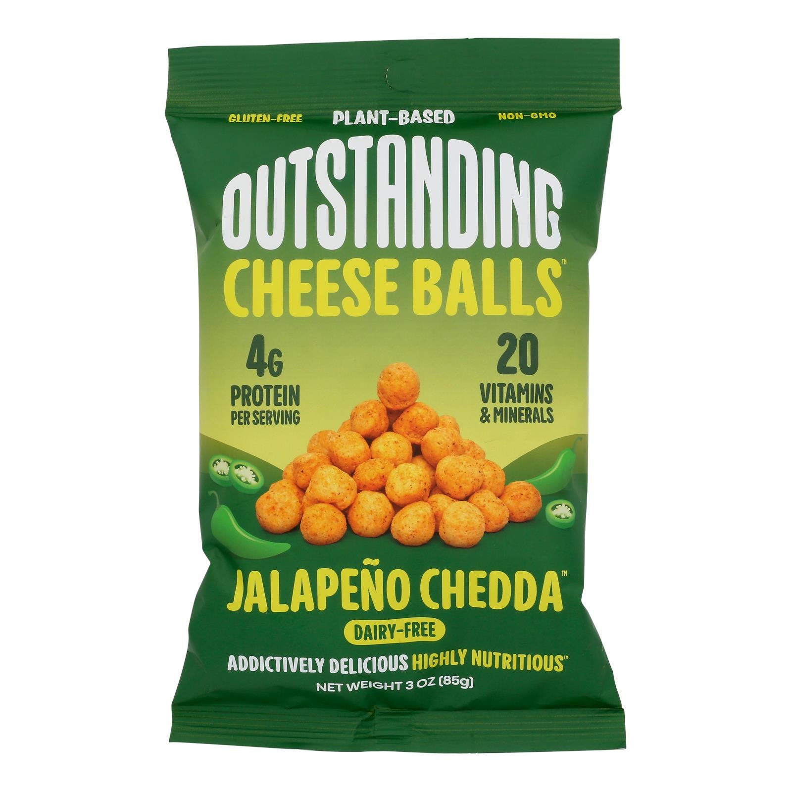Outstanding Foods - Cheese Balls Jalapeno - Case of 8-3 Ounce
