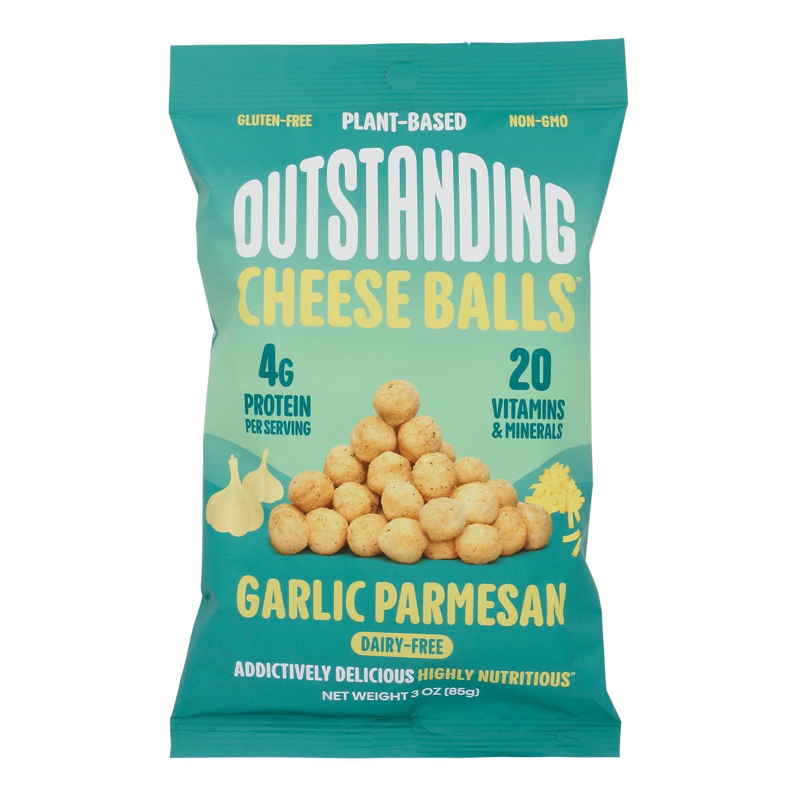 Outstanding Foods - Cheese Balls Garlic - Case of 8-3 Ounce
