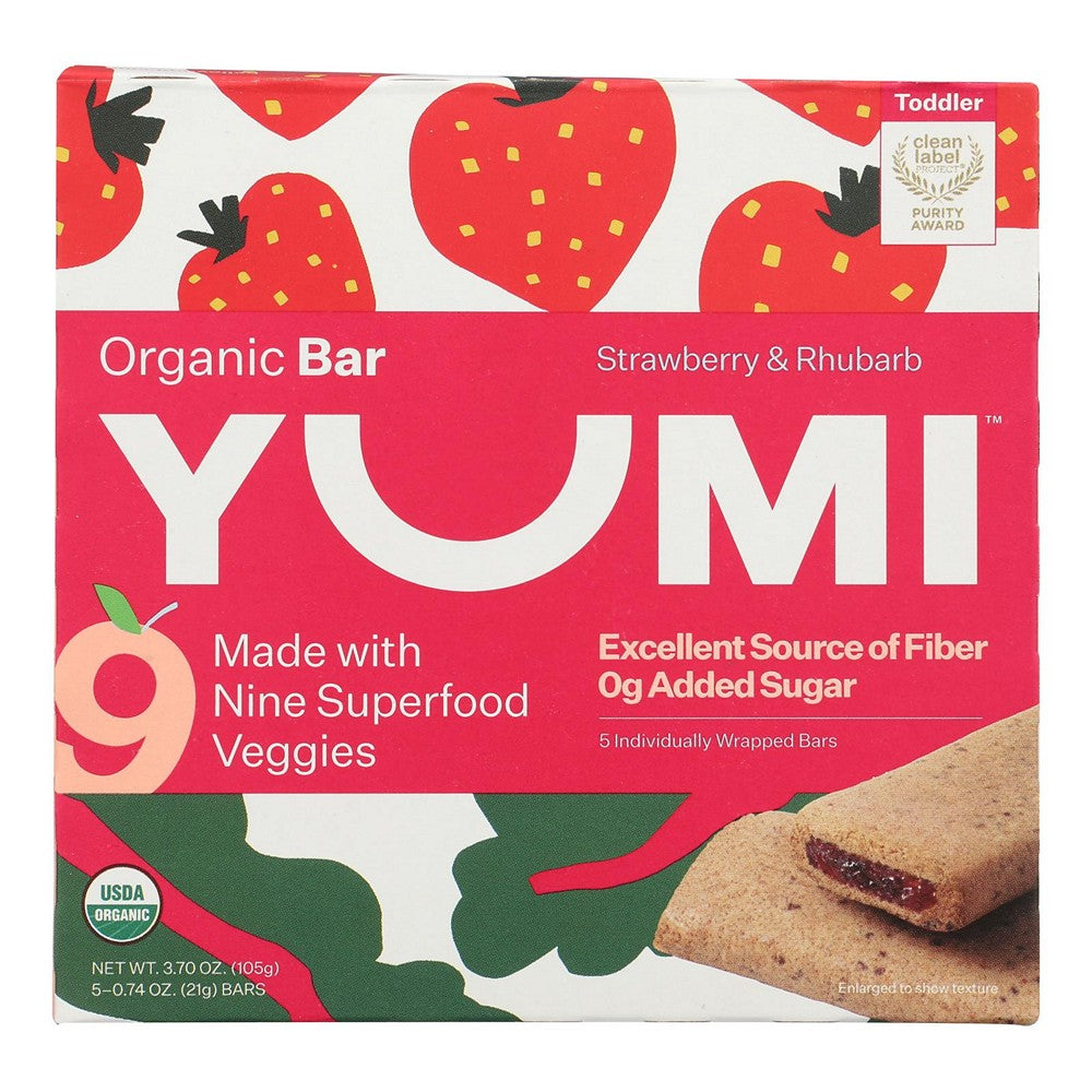 Yumi - Bar Organic Strawbry Rhubarb - EA of 1-3.7 OZ