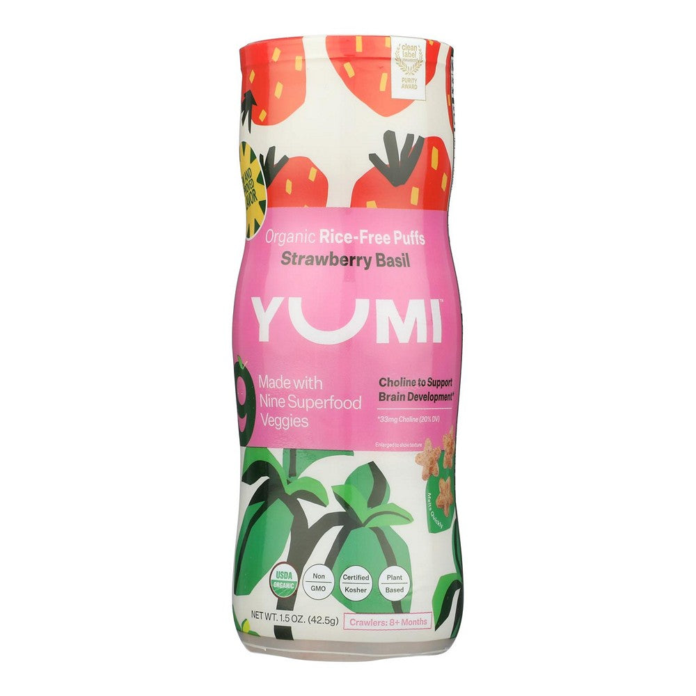 Yumi - Puffs Organic Strawbry Basil - EA of 1-1.5 OZ
