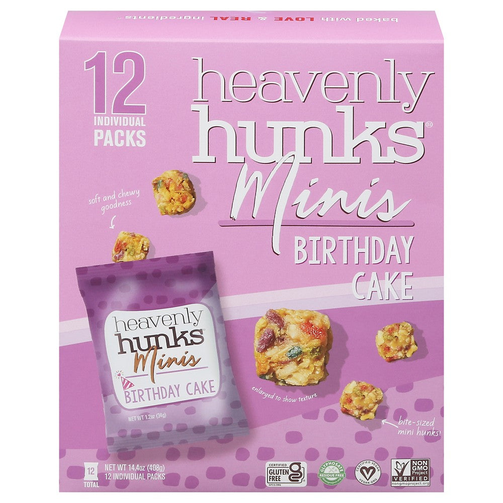 Heavenly Hunks - Ckie Minis Brthdy Ck 12ct - Case of 6-14.4 OZ