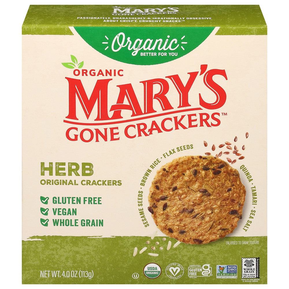 Mary's Gone Crackers - Cracker Og2 Herb - Case of 6-4 OZ