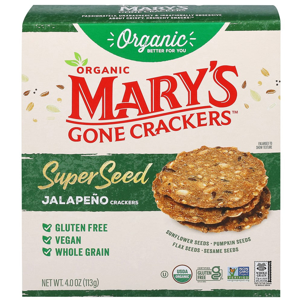 Mary's Gone Crackers - Crckr Og2 Spr Sd Jalap - Case of 6-4 OZ