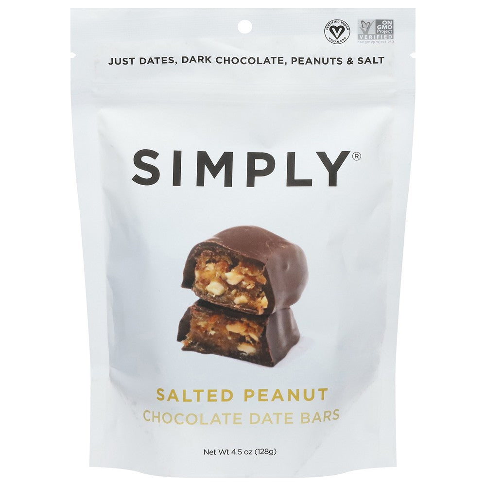 Simply Gum - Date Bars Choc Sltd Pnut - Case of 6-4.5 OZ