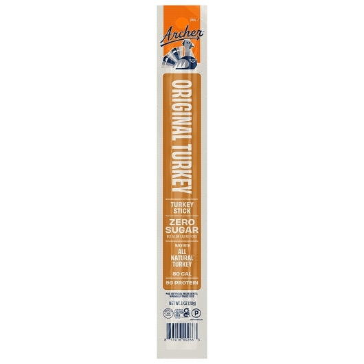 Country Archer Jerky Co Zero Sugar Original Turkey Sticks, Savory herbs including Rosemary - 1 Ounce, 18 Per Pack, 6 Per Case