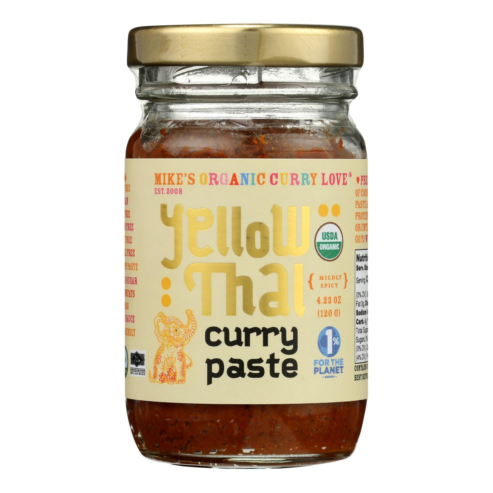 Mike's Organic Curry Love - Curypste Organic Yellow Thai - Case of 6-4.23 Ounce