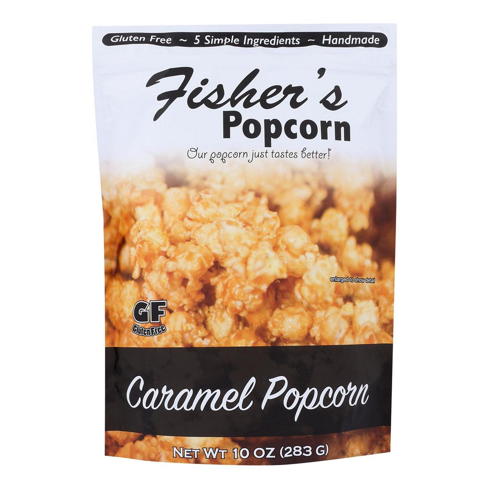 Fisher's Popcorn Caramel Popcorn - Case of 6 - 10 OZ