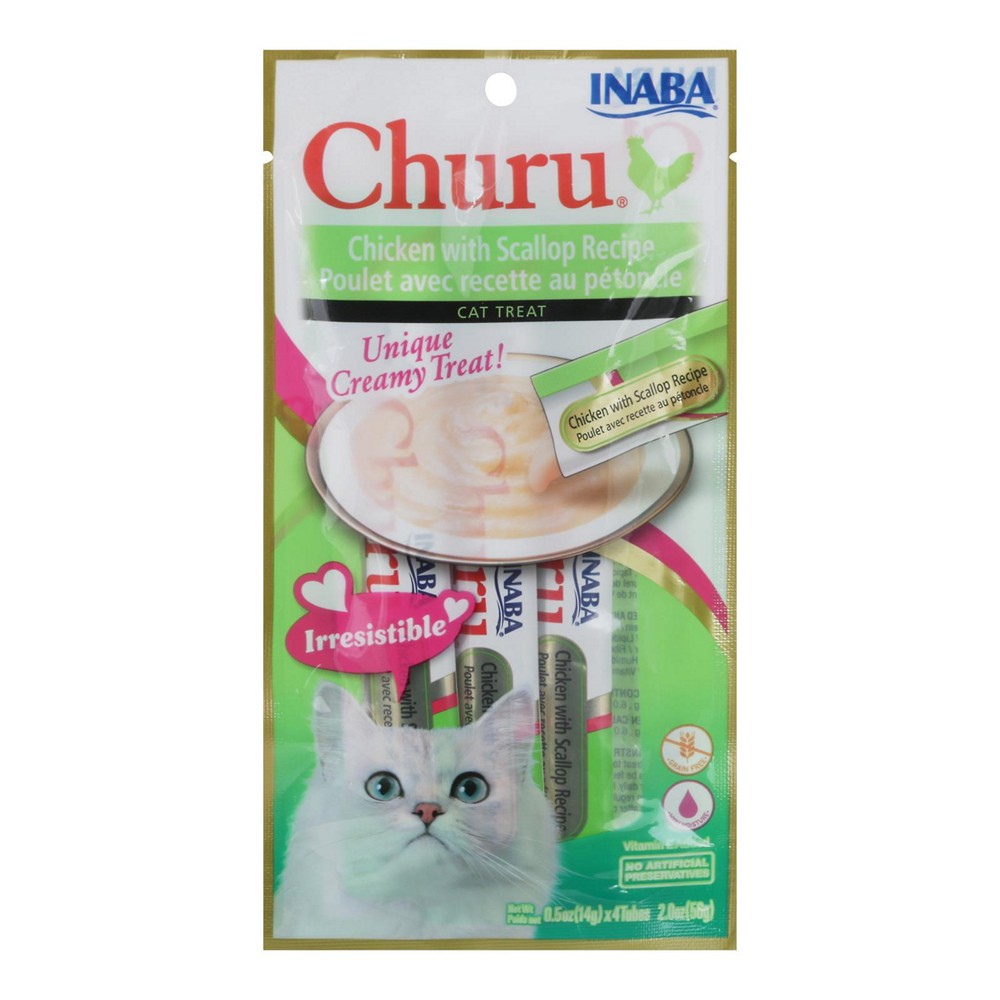 Inaba - Cat Churu Puree Chicken Scalp - Case of 8-2 Ounces