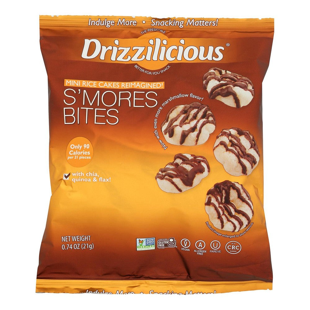 Drizzilicious - Rice Crisp Smores Bites - Case of 80 - 0.74 OZ