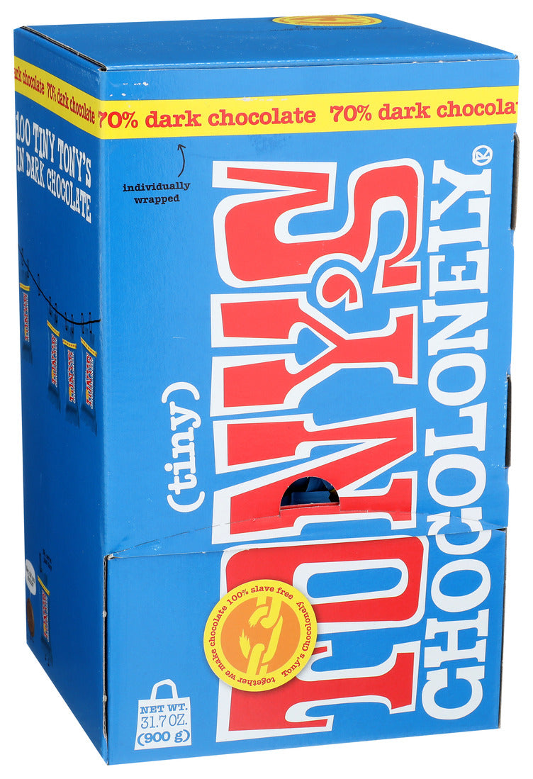 Tony's Chocolonely, Tiny Individually Wrapped Dark Chocolate Bites, - 100 Per Case -31.7 Ounce