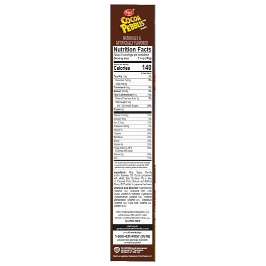 Post Consumer Brands Post Cocoa Pebbles 11 Ounce Size - 12 Per Case