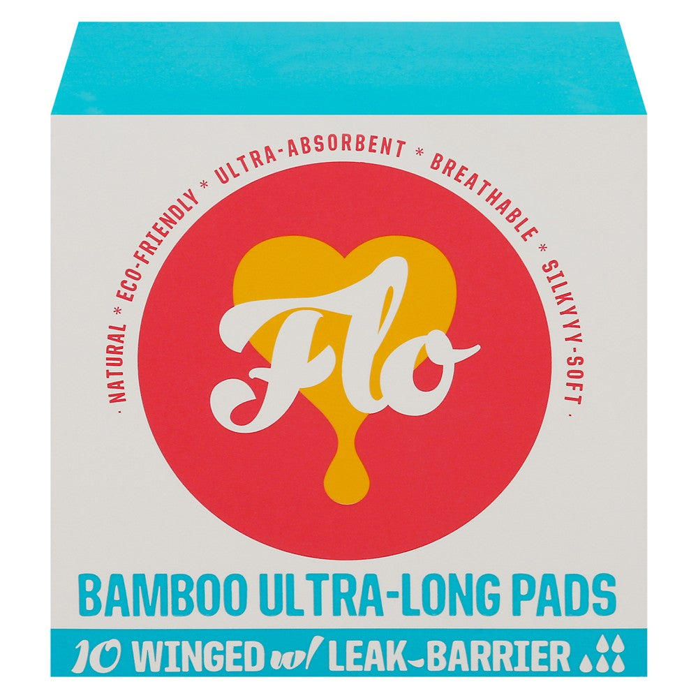 Flo - Pads Bamboo Wing Ult-long - Case of 8-10 CT