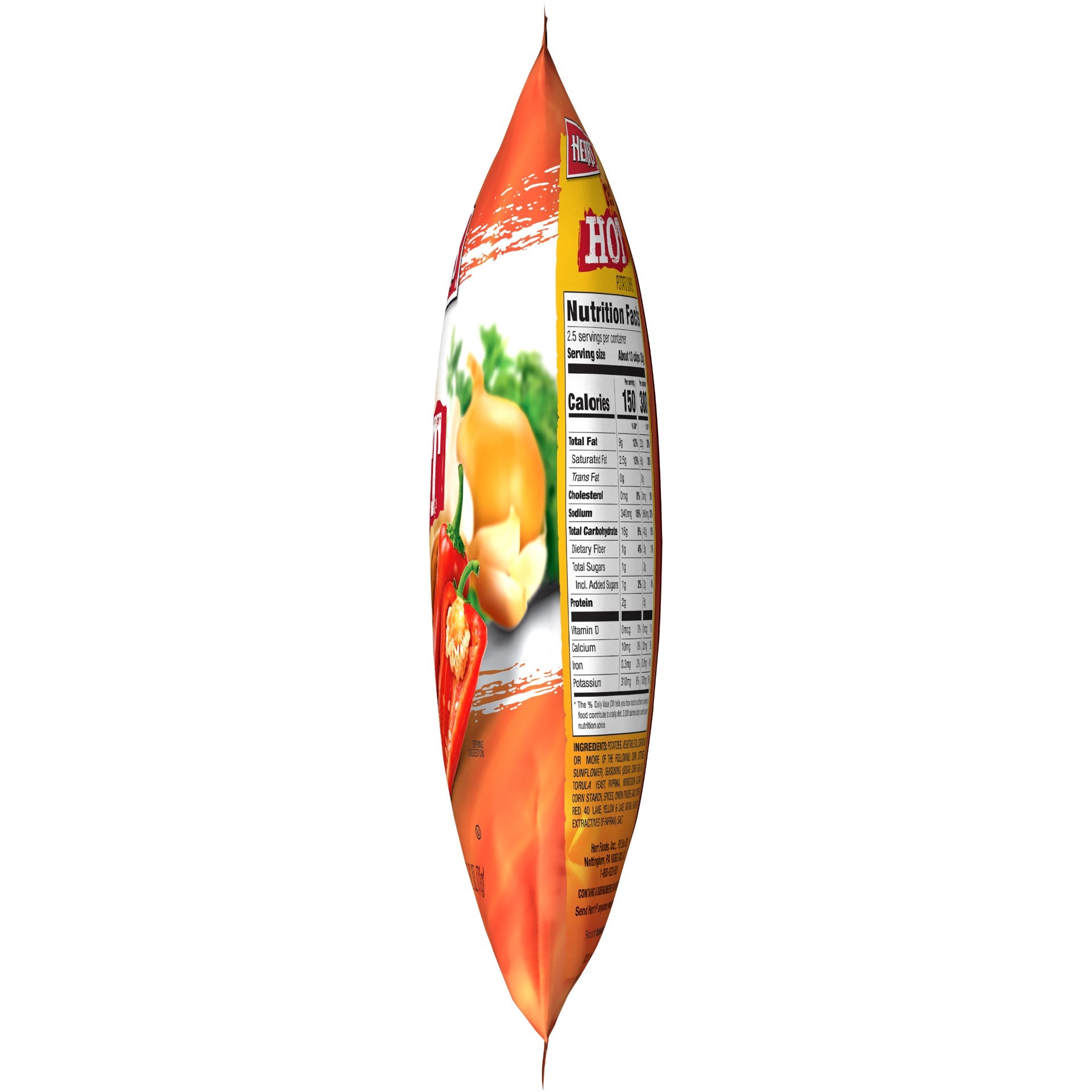 Herr Brands Red Hot Chips 2.5 Ounce Size - 12 Per Case