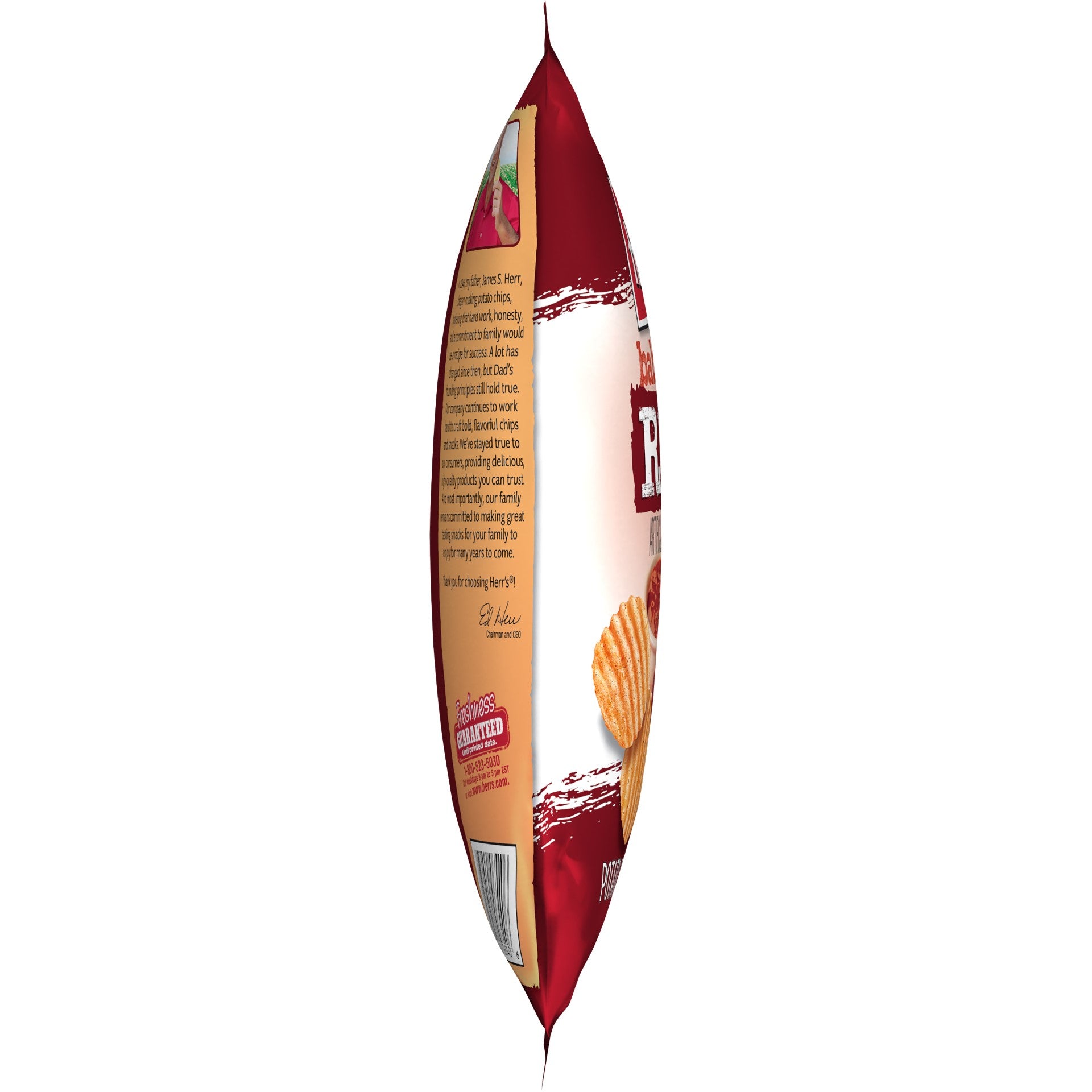 Herr Brands Baby Back Rib Chips 2.5 Ounce Size - 12 Per Case