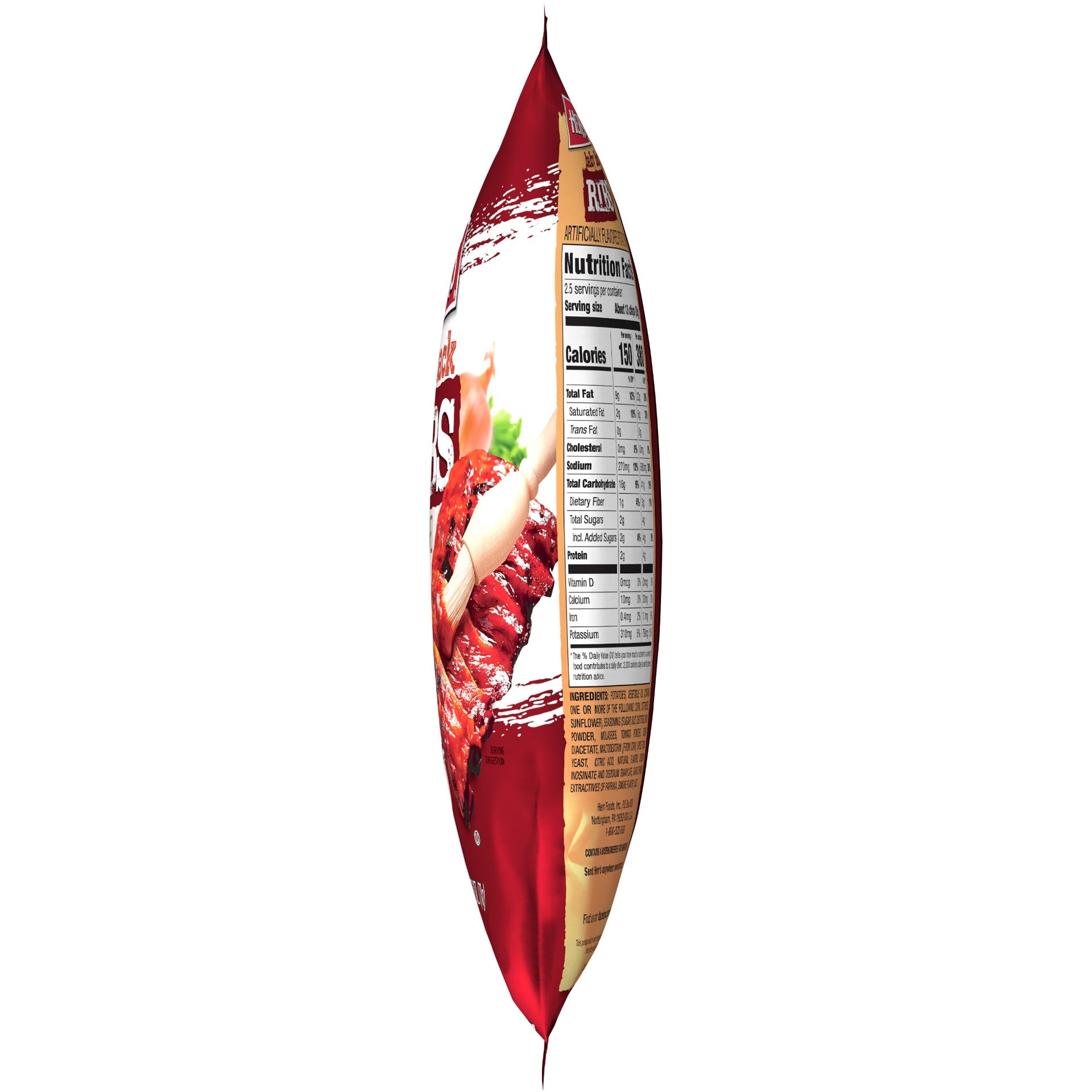 Herr Brands Baby Back Rib Chips 2.5 Ounce Size - 12 Per Case