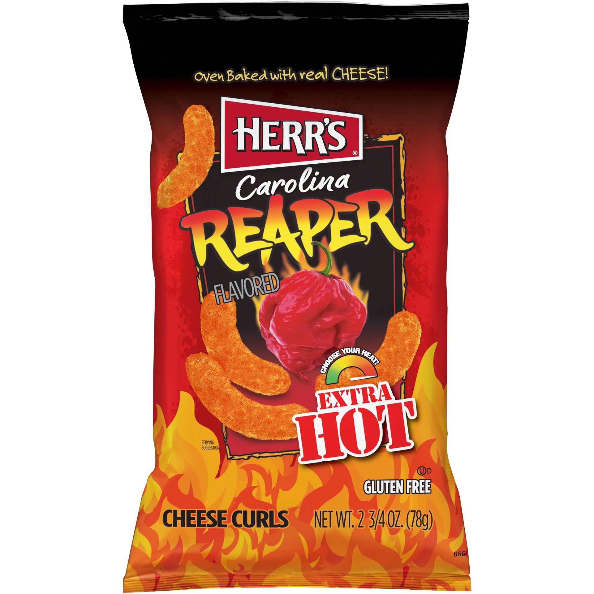 Herr Foods Inc Carolina Reaper Hot Curls 2.75 Ounce Size - 12 Per Case