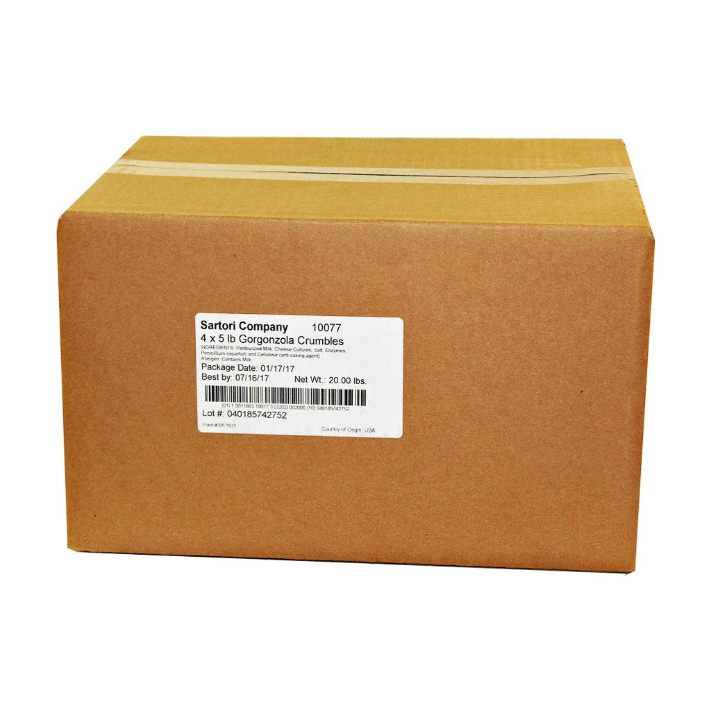 Sartori Gorgonzola Crumble Cheese 20 Pound Each - 1 Per Case