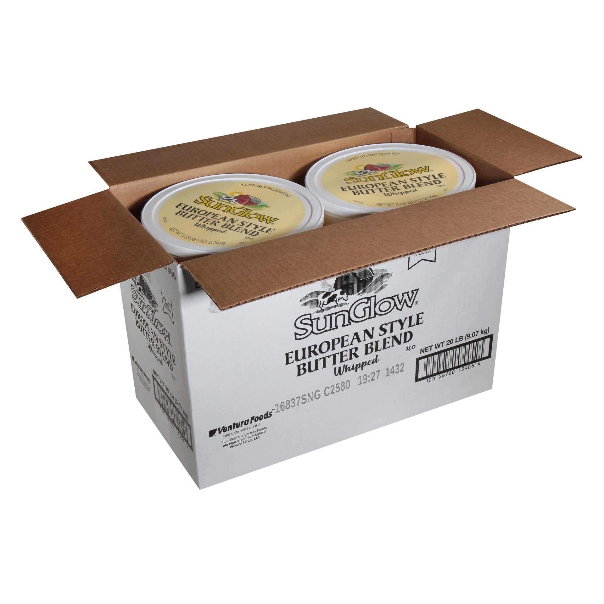 Sun Glow Zero S Trans Fat European Stylewhipped Butter Blend 5 Pound Each - 4 Per Case