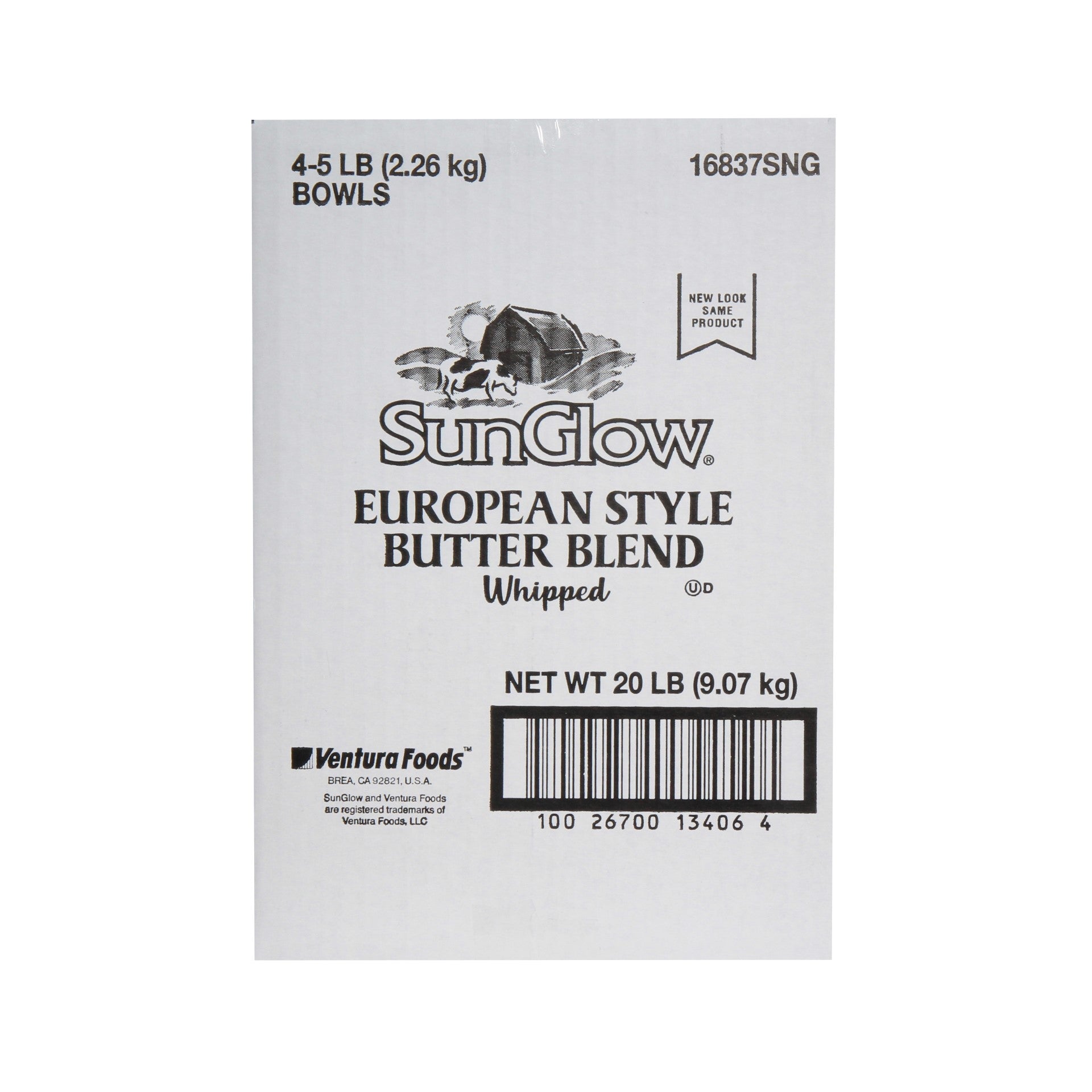 Sun Glow Zero S Trans Fat European Stylewhipped Butter Blend 5 Pound Each - 4 Per Case