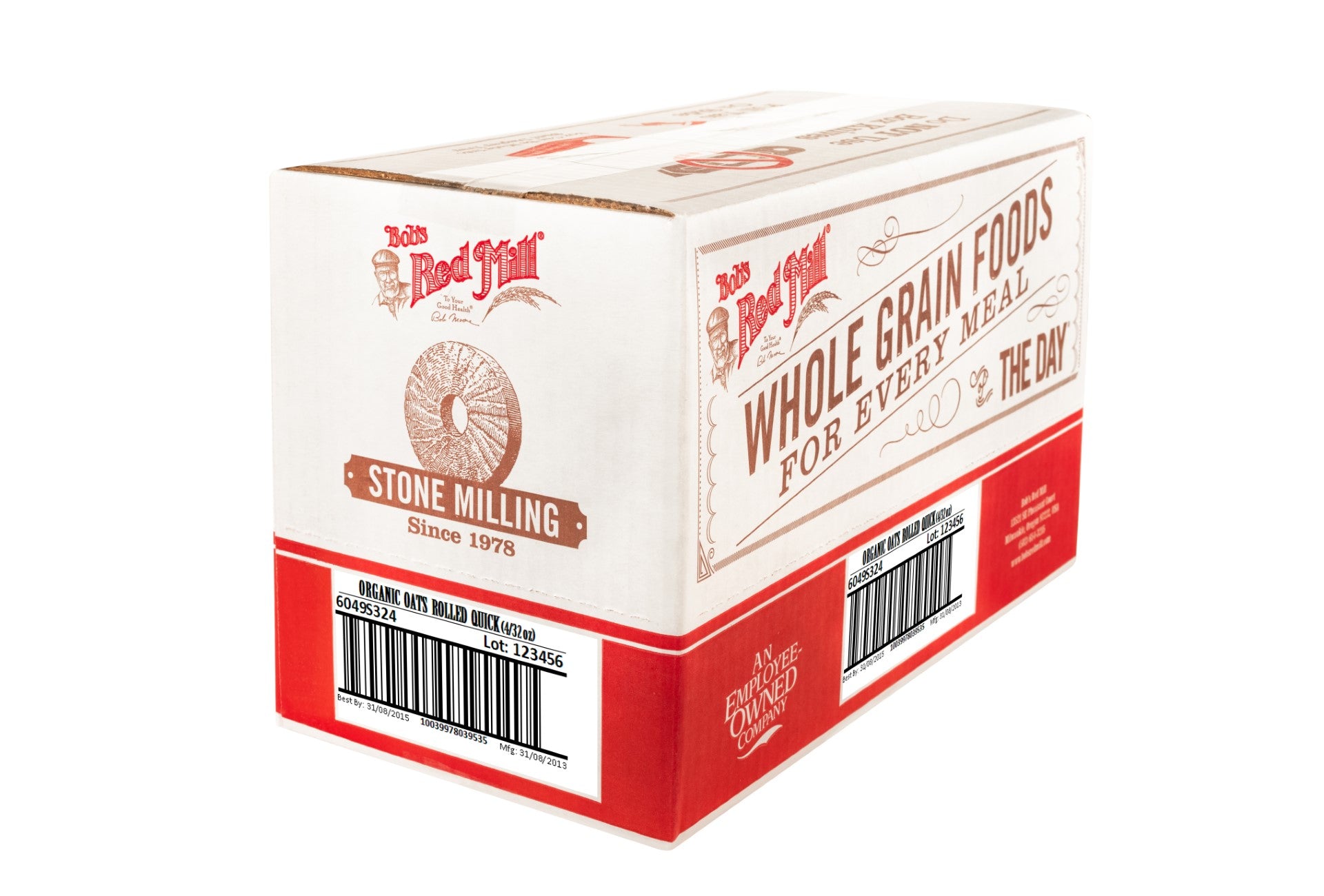 Bob's Red Mill Organic Quick Cooking Rolled Oats 32 Ounce Size - 4 Per Case
